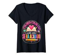 Mujer Colorin Colorado Este Año Se Ha Acabado Profesor de Español Camiseta Cuello V