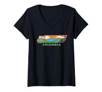 Mujer Columbia Tennessee Nature Outdoor Hiking Retro Camiseta Cuello V