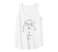Mujer Come Let Us Adore Him Christian Bow Minimalista Navidad Camiseta sin Mangas