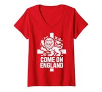 Mujer Come ON Inglaterra Home Cheer Country Flag Competition Squad Camiseta Cuello V