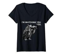 Mujer Comedero de Aves Divertido para observar Aves Camiseta Cuello V