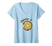 Mujer Comeme el Donut Camiseta Divertida Come Me El Donut Camiseta Cuello V
