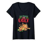 Mujer Comer, Beber y ser Feo Camiseta Cuello V