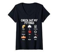 Mujer Comercio de Fontanero Divertido Echa un Vistazo a mis Accesorios Humor de fontanería Camiseta Cuello V