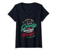 Mujer Comercio o inversión para Tener Miedo Cuando Otros Son codiciosos Camiseta Cuello V