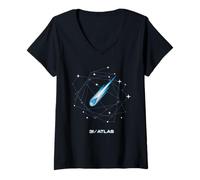 Mujer Cometa interestelar 3I Atlas 2025 Astronomía Espacial Camiseta Cuello V