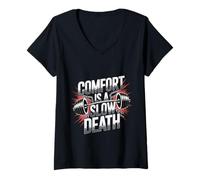 Mujer Comfort Is A Slow Death Motivation Discipline Growth - Camiseta Cuello V