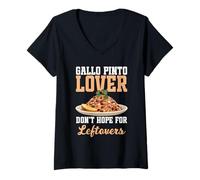 Mujer Comida Nicaragüense Nicaraguano Snack Sobra Gallo Pinto Camiseta Cuello V