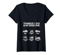 Mujer COMO COMO COSAS QUE HACHO EN MI TIEMPO DE MI TIEMBRE DE MISE Camiseta Cuello V