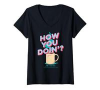 Mujer ¿Cómo lo Haces? Amigos Cita Icono 90s Nostalgia Camiseta Cuello V