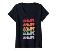 Mujer Comportarse Camiseta Cuello V