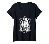 Mujer Compositor alemán de música clásica Schumann Camiseta Cuello V
