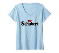 Mujer Compositor I Love Heart Schubert Franz Camiseta Cuello V