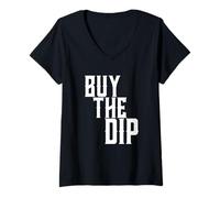 Mujer Comprar The Dip Cryptocurrency Investors Acciones & Crypto Dip Camiseta Cuello V
