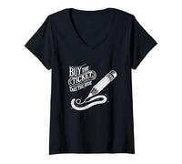 Mujer Compre el boleto, Tome el Paseo - Lápiz Poeta Artista del Escritor Camiseta Cuello V