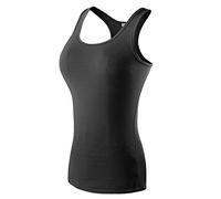 Mujer Compresión Top Sports Chaleco Dry Fit Camiseta de Fitness sin Mangas para Fitness, Yoga y Correr Deportiva Negro S