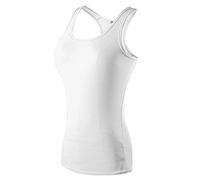 Mujer Compresión Top Sports Chaleco Dry Fit Camiseta de Fitness sin Mangas para Fitness, Yoga y Correr Deportiva Blanco S