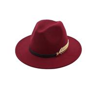 Mujer con ala ancha y hebilla de cinturón de color metal vaquero mujer 38, Vino, Talla única