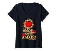 Mujer con Amor Eterno te he Amado, versículo Jeremías 31:3 Camiseta Cuello V