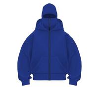 Mujer con capucha Balaclava Hombre Zip Hoodie Pasamontañas con cremallera suéter chaqueta caliente con capucha motocicleta máscara antiviento para deportes al aire libre Ciclismo abrigo chaqueta otoño