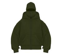 Mujer con capucha Balaclava Hombre Zip Hoodie Pasamontañas con cremallera suéter chaqueta caliente con capucha motocicleta máscara antiviento para deportes al aire libre Ciclismo abrigo chaqueta otoño