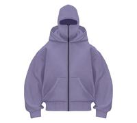 Mujer con capucha Balaclava Hombre Zip Hoodie Pasamontañas con cremallera suéter chaqueta caliente con capucha motocicleta máscara antiviento para deportes al aire libre Ciclismo abrigo chaqueta otoño