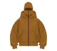 Mujer con capucha Balaclava Hombre Zip Hoodie Pasamontañas con cremallera suéter chaqueta caliente con capucha motocicleta máscara antiviento para deportes al aire libre Ciclismo abrigo chaqueta otoño