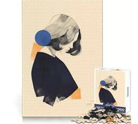 Mujer con círculo Azul, Rompecabezas de 1000 Piezas para Adolescentes, Desarrollo de Habilidades analíticas, relajación, Tiempo Libre, Arte, unión precisa, (38x26cm)