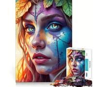 Mujer con Hojas de otoño,Rompecabezas para Adultos de 1000 Piezas,Juego de concentración Mental, Corte láser,Actividad Nocturna Divertida para Toda la Familia (38x52cm)