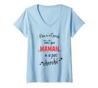 Mujer Con mamá nada se pierde Para el día de la madre humorístico Camiseta Cuello V
