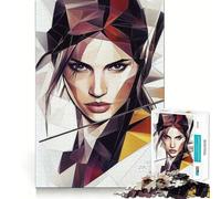 Mujer con Retrato geométrico Rompecabezas para Adultos de 1000 Piezas Juego Divertido y Relajante Corte láser Ejercicio Mental y Momento de Tranquilidad en casa (50x75cm)