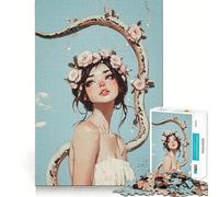 Mujer con Serpiente y Flores,Rompecabezas de 1000 Piezas para Adultos,diversión y Entretenimiento,Corte láser, Tiempo de Tranquilidad y Ejercicio Mental en casa (50x75cm)