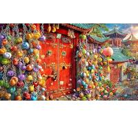 Mujer con un Colorido pañuelo en la Cabeza Mirando hacia Arriba Rompecabezas de 1000 Piezas para Adultos: Cartón Reciclado para Decoración 38x26cm/1000pcs