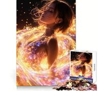 Mujer con Vestido Brillante, Rompecabezas de 1000 Piezas para Adultos, Think Training Serene Escape, Bordes definidos, Regalo Creativo (38x26cm)