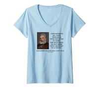 Mujer Concentra Tus Pensamientos al Alcance de la Mano Sun's Rays Focus Bell Qte Camiseta Cuello V