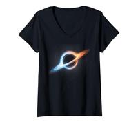 Mujer Concepto de astrofísica Abstracta del Disco de energía del Agujero Negro Camiseta Cuello V
