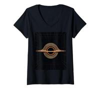 Mujer Concepto de física de distorsión Espacio-Tiempo Agujero Negro Camiseta Cuello V