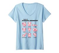 Mujer Conceptos Básicos De La Geometría del Axolotl Profesor De Camiseta Cuello V