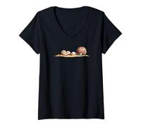 Mujer Conchas Marinas. Vida oceánica Camiseta Cuello V
