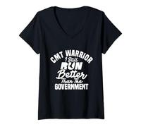 Mujer Conciencia CMT corre mejor luchador Charcot Marie Tooth Disease Camiseta Cuello V