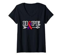 Mujer Conciencia de la Fibrosis pulmonar Hope Camiseta Cuello V