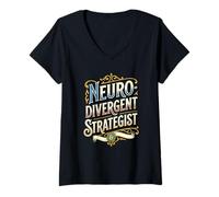 Mujer Conciencia del estratega neurodivergente TH Neurodivergente Orgullo Camiseta Cuello V