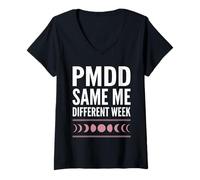 Mujer Conciencia PMDD PMDD Apoya la Salud hormonal de la Fase lútea Camiseta Cuello V