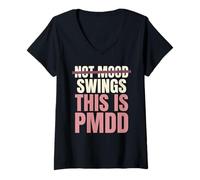 Mujer Conciencia PMDD PMDD Apoya la Salud hormonal de la Fase lútea Camiseta Cuello V