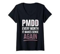 Mujer Conciencia PMDD PMDD Apoya la Salud hormonal de la Fase lútea Camiseta Cuello V