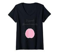 Mujer Conciencia sobre el Autismo: Apoya la neurodiversidad Camiseta Cuello V