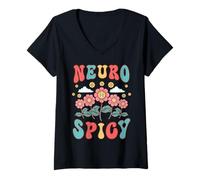 Mujer Concienciación sobre el autismo TDAH Neurospicy Educación Camiseta Cuello V
