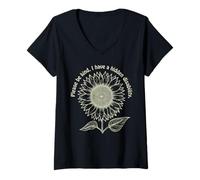 Mujer Concientización sobre discapacidad Oculta Discapacidad Girasol Autismo Camiseta Cuello V
