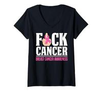 Mujer Concientización sobre el cáncer de Mama F-CK Camiseta Cuello V