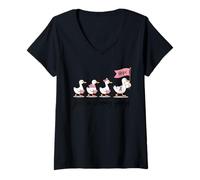 Mujer Concientización sobre el cáncer de Mama Goose Hope Friends Family Support Camiseta Cuello V